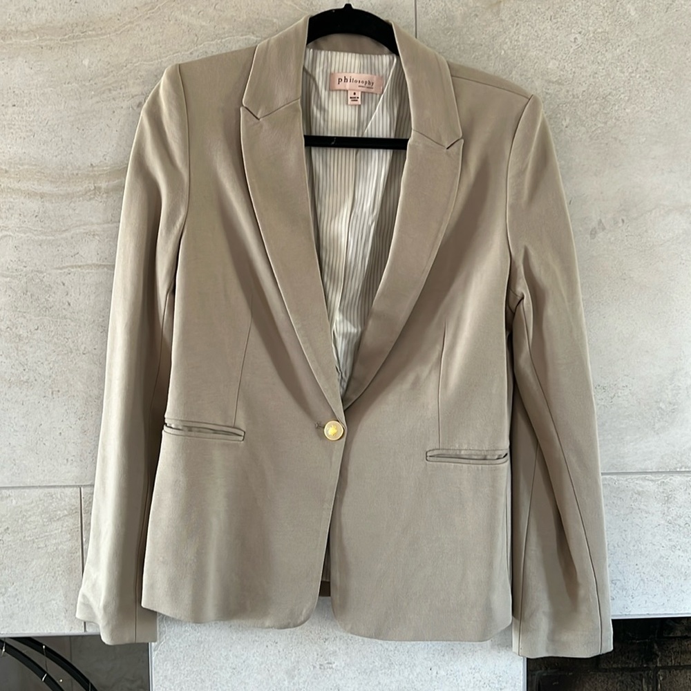Tan Jersey Blend Blazer